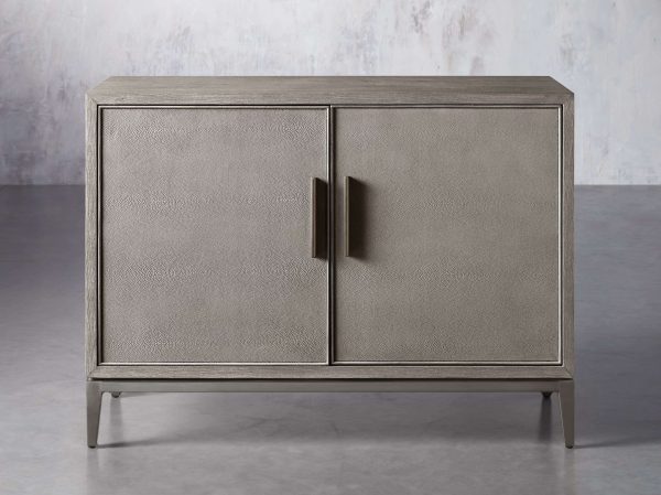 Malone Two-Door Wood Buffet Cabinet Sideboard With Leather Accents - Image 10