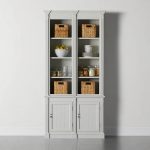 Athens Double Row Bookcase Wood Display Cabinet - Image 2