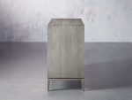 Malone Two-Door Wood Buffet Cabinet Sideboard With Leather Accents - Image 4