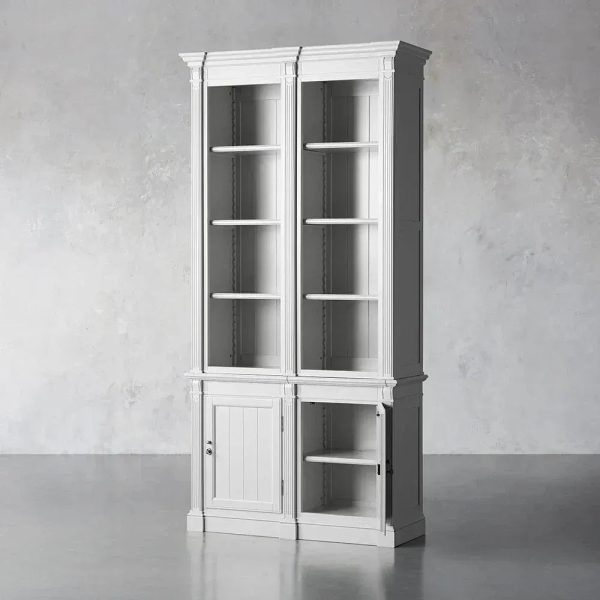 Athens Double Row Bookcase Wood Display Cabinet - Image 3