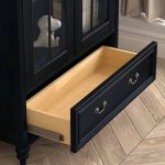 Hattie II Glass tall Display Cabinet Wood Classical European Design - Image 6