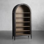 Hattie Solid Oak Open Bookcase Arch-Inspired Design Display Cabinets - Image 4