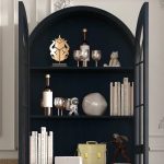 Hattie II Glass tall Display Cabinet Wood Classical European Design - Image 4