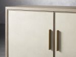 Malone Two-Door Wood Buffet Cabinet Sideboard With Leather Accents - Image 5