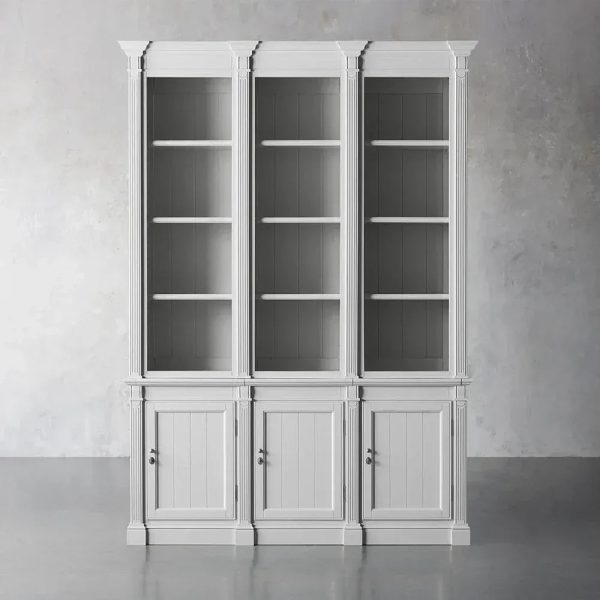 Athens Double Row Bookcase Wood Display Cabinet - Image 9