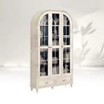 Hattie II Glass tall Display Cabinet Wood Classical European Design - Image 13