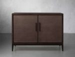 Malone Two-Door Wood Buffet Cabinet Sideboard With Leather Accents - Image 12
