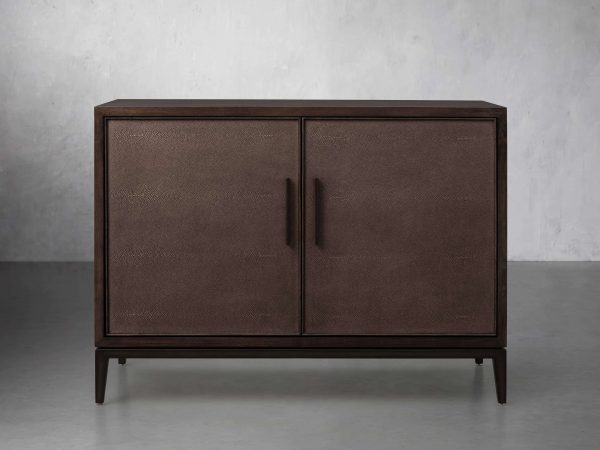 Malone Two-Door Wood Buffet Cabinet Sideboard With Leather Accents - Image 12