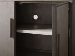 Malone Two-Door Wood Buffet Cabinet Sideboard With Leather Accents - Image 7