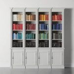 Athens Four Row Bookcase Large Wood Display Cabinet with Adjustable Shelves - Image 2