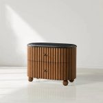 Black Marquina Marble Bedside Table Carlisley Bedroom Nightstands - Image 2