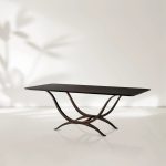 Chorda Rectangular Dining Table 84" Stoneware Tabletop Dining Table with Iron Base - Image 4