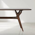 Ambra Inset Glass Top Rectangle Dining Table Modern Wood Italian Design Dining Table - Image 3
