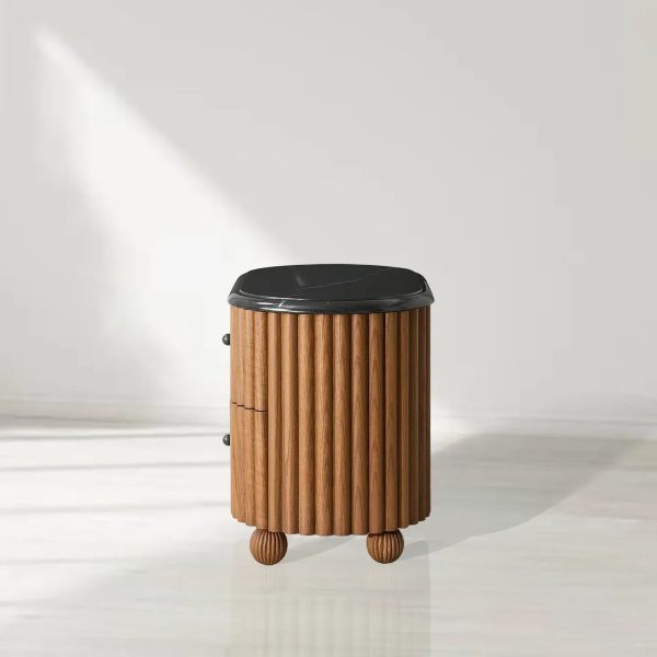 Black Marquina Marble Bedside Table Carlisley Bedroom Nightstands - Image 3