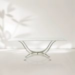 Chorda Rectangular Dining Table 84" Stoneware Tabletop Dining Table with Iron Base