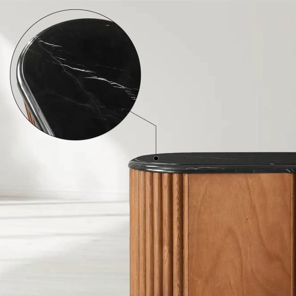 Black Marquina Marble Bedside Table Carlisley Bedroom Nightstands - Image 4
