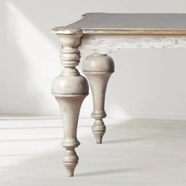 Alessia Bell'Arte Solid Poplar Wood Dining Table Antique Retro Design - Image 4