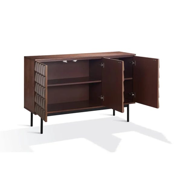 Arden 3D Textured Walnut Sideboard With 3/4-Door - Image 3