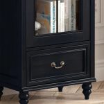 Hattie II Glass tall Display Cabinet Wood Classical European Design - Image 5