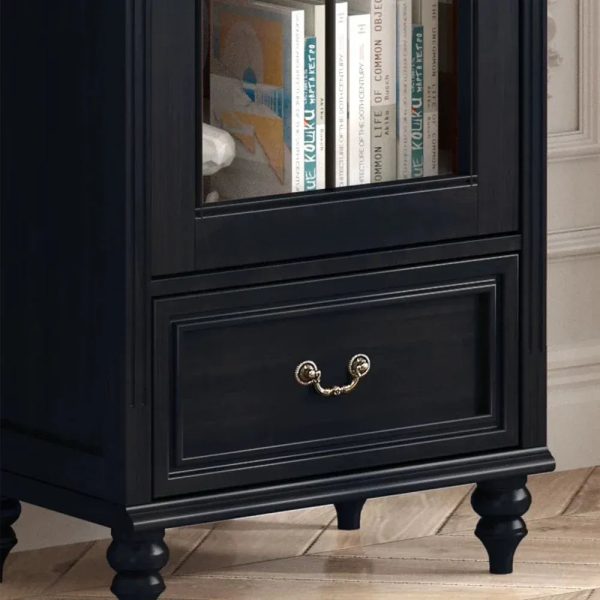Hattie II Glass tall Display Cabinet Wood Classical European Design - Image 5
