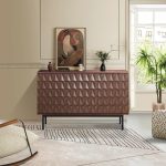 Arden 3D Textured Walnut Sideboard With 3/4-Door - Image 2