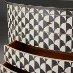 Andretta solid poplar wood drawer Cabinet With black and white geometric motif - Image 5