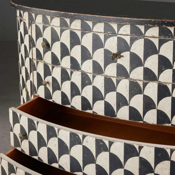 Andretta solid poplar wood drawer Cabinet With black and white geometric motif - Image 5