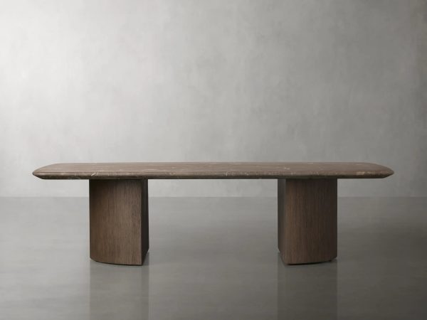 San Germani 72" Stone Coffee Table with Dauphine Metal Base - Image 4