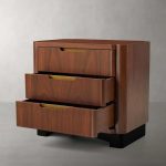 Fitzgerald Closed Nightstand in Santos Wood Three drawers chest Nightside Table - Image 2