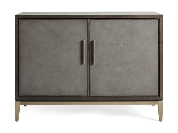 Malone Two-Door Wood Buffet Cabinet Sideboard With Leather Accents - Image 9