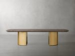 San Germani 72" Stone Coffee Table with Dauphine Metal Base - Image 5