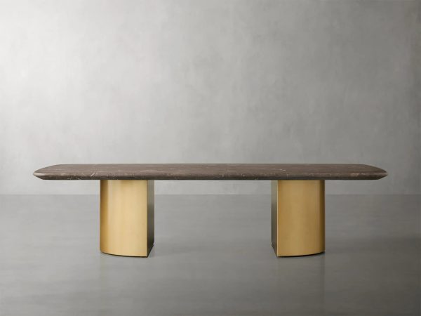 San Germani 72" Stone Coffee Table with Dauphine Metal Base - Image 5