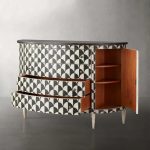 Andretta solid poplar wood drawer Cabinet With black and white geometric motif - Image 2