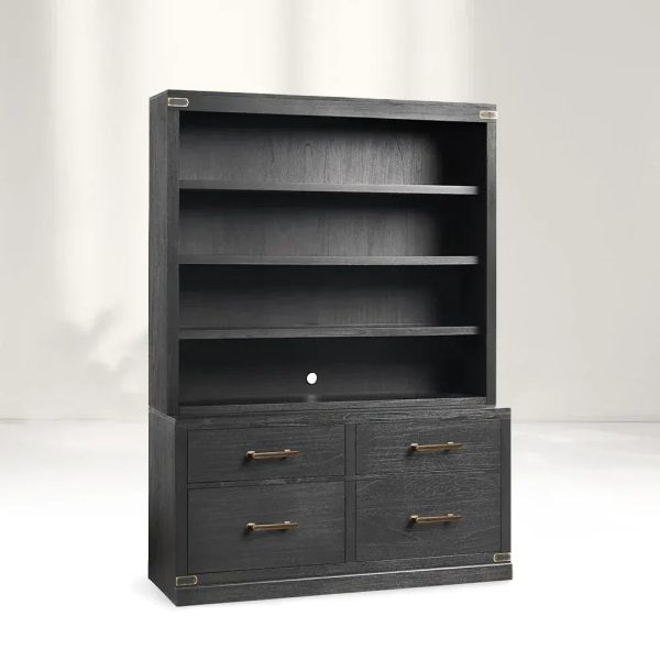 Tremont Wood Modular Bookcase Storage Cabinets with File Chest of Drawers Base - Image 3