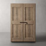 Turro Solid Oak Cabinet Rustic Living Room Tall Storage Cabinets - Image 2