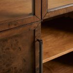 Hattie Burl Glass Cabinet Tall display Case Wood Storage Cabinets - Image 4