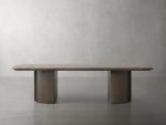 San Germani 72" Stone Coffee Table with Dauphine Metal Base - Image 6