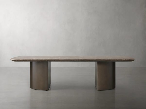 San Germani 72" Stone Coffee Table with Dauphine Metal Base - Image 6