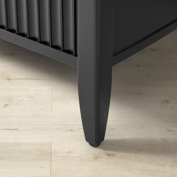 Louis 3-Drawer Fluted Nightstand Wood Bedside Storage Cabinet - Image 6