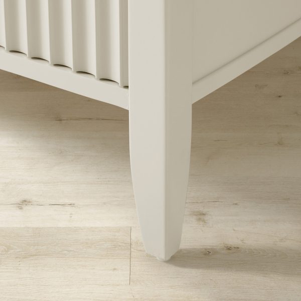 Louis 3-Drawer Fluted Nightstand Wood Bedside Storage Cabinet - Image 12