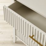 Louis 3-Drawer Fluted Nightstand Wood Bedside Storage Cabinet - Image 11