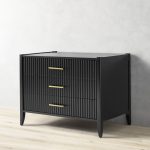 Louis 3-Drawer Fluted Nightstand Wood Bedside Storage Cabinet - Image 2