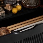 Louis Wood Bar Cabinet Constructivist-Inspired Wine Cabinet With Drawer - Image 5