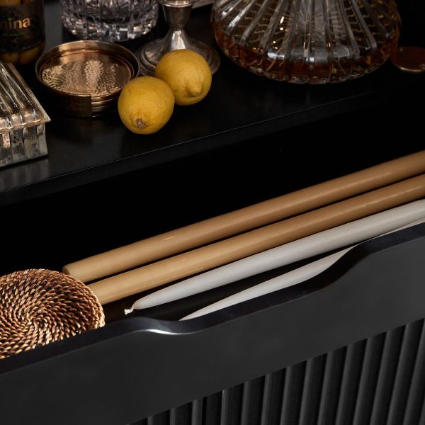 Louis Wood Bar Cabinet Constructivist-Inspired Wine Cabinet With Drawer - Image 5