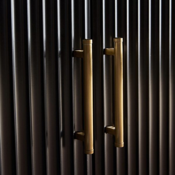 Louis Wood Bar Cabinet Constructivist-Inspired Wine Cabinet With Drawer - Image 7
