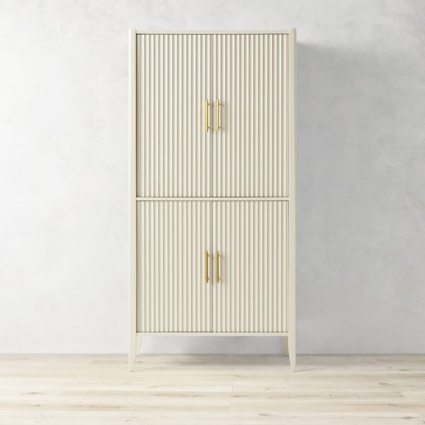 Louis Wood Bar Cabinet Constructivist-Inspired Wine Cabinet With Drawer - Image 14