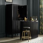 Louis Wood Bar Cabinet Constructivist-Inspired Wine Cabinet With Drawer - Image 4