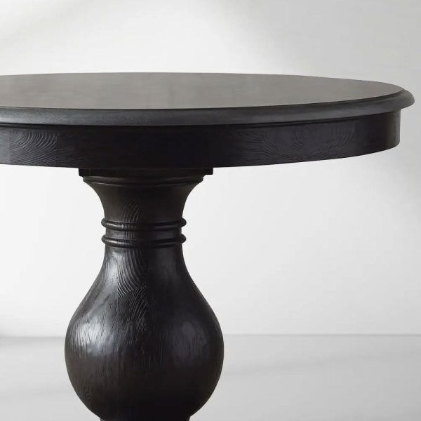 Luca Round Natural Stone Tabletop Dining Table With Pine Base - Image 3