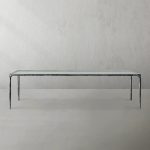 Thaddeus Metal Glass Rectangular Dining Table Hand-Forged Kitchen Table - Image 4