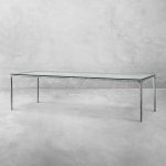 Thaddeus Metal Glass Rectangular Dining Table Hand-Forged Kitchen Table - Image 2